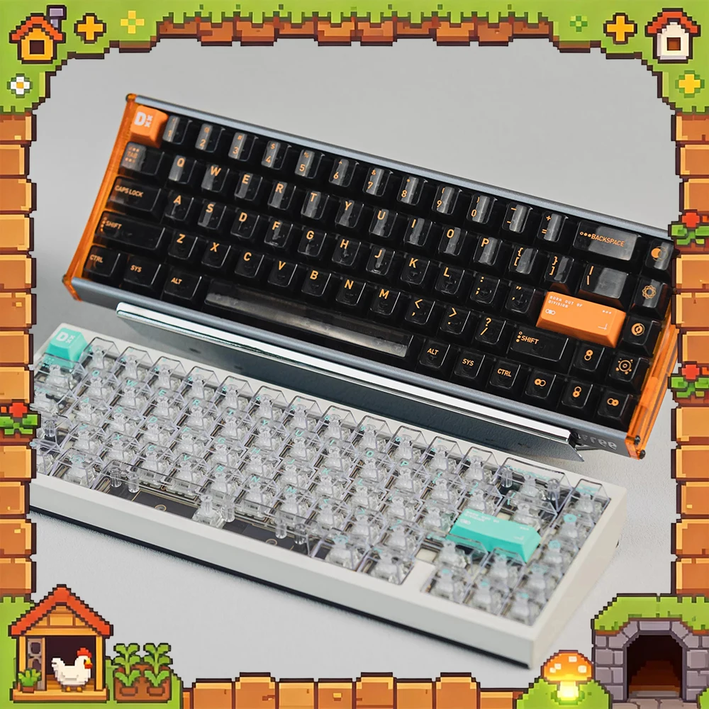 

Клавиши LeleLab x PointWorks Splinter PC, черные, прозрачные, оригинальные, персонализированные, для клавиатуры, ABS, УФ-обработка