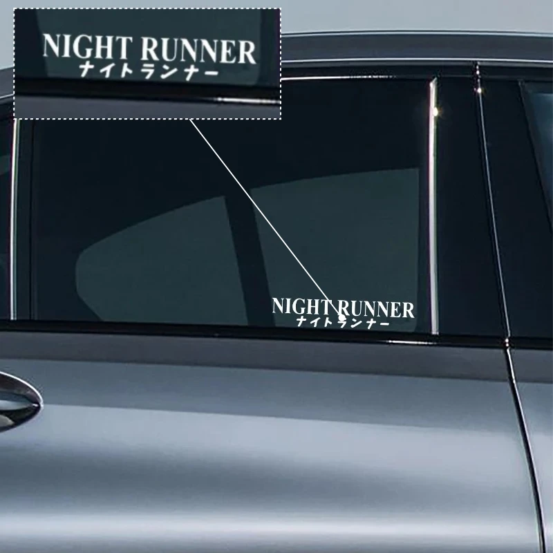 Racing NIGHT RUNNER Car Vinyl Sticker Waterproof Decal Windscreen Banner for Auto Competition Body Decoration Accessories