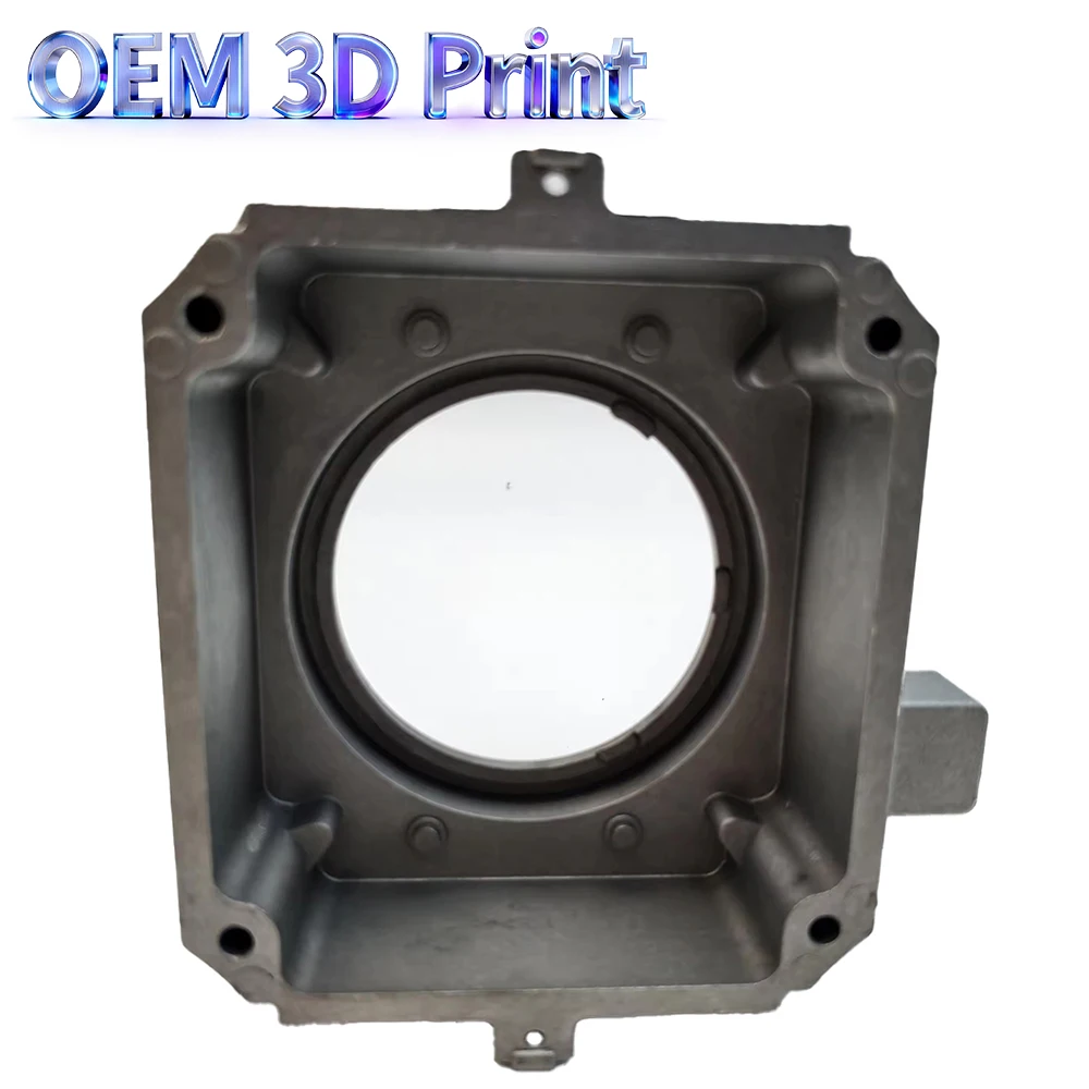 OEM SLM Metal 3D Printing Custom Square Mount Housing Box Stainless Steel Alloy Equipment Enclosure Motor Casing Reinforced Rib