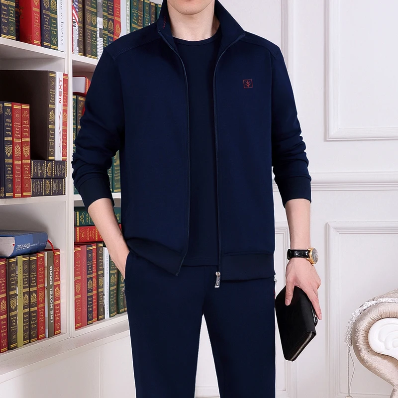 

Свободный мужской спортивный костюм для мужчин среднего возраста: комфортный комплект для бега, тренировок и повседневной носки весной и осенью