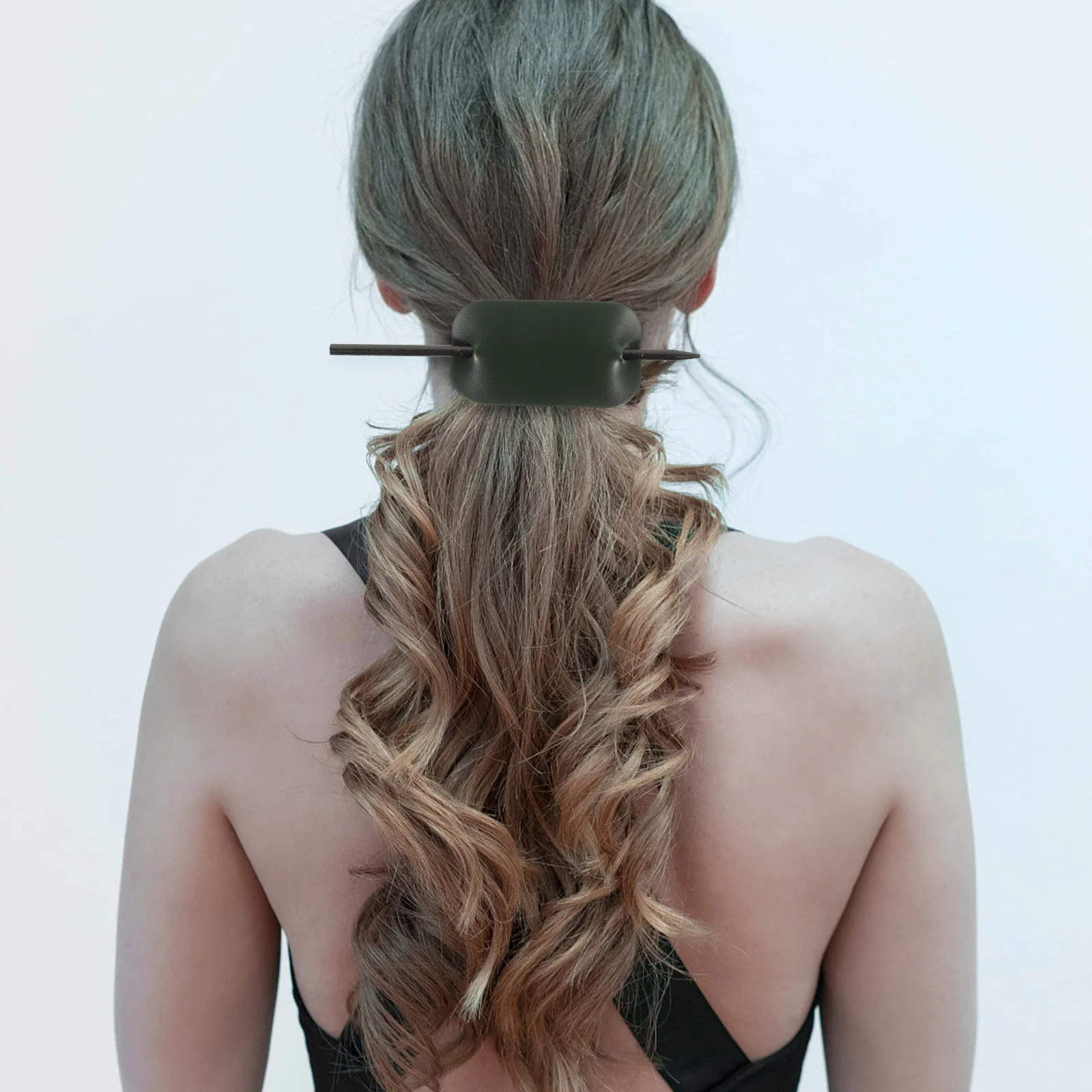 

2Pcs PU Hair Barrette with Stick Compact Easy to Carry and Store Suitable for Dancing Party Dates Hair Wrap