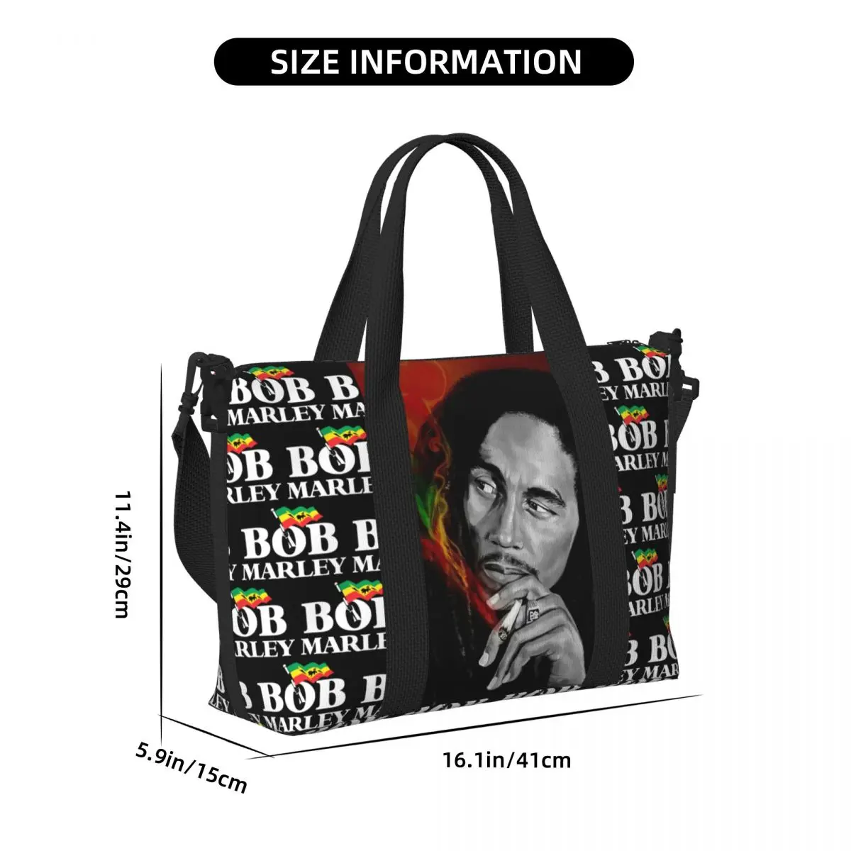 Bolso de mano personalizado de Jamaica Singer Reggae Rock Bob Marley para mujer, bolsa de mano Extra grande para gimnasio, bolsas de compras de viaje