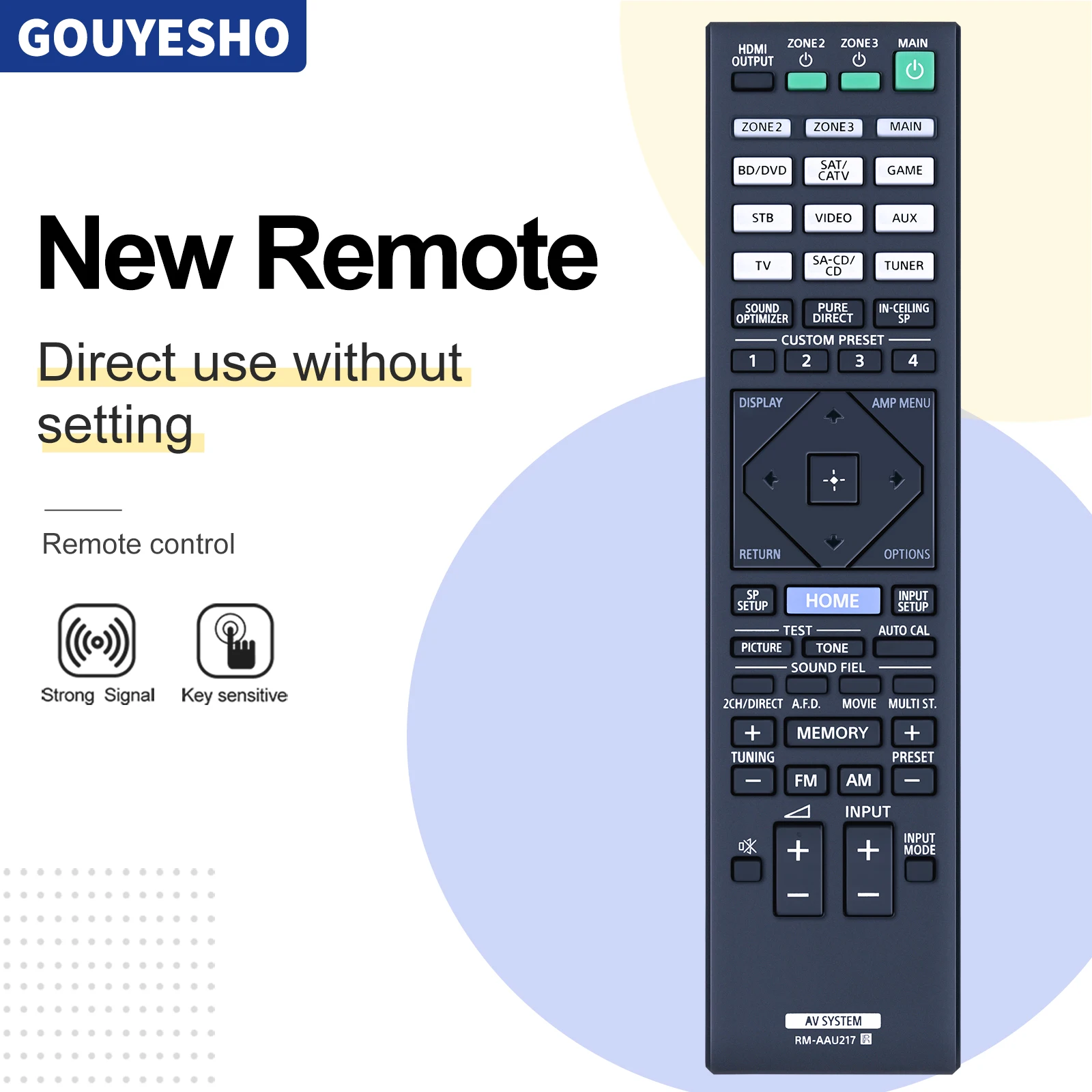 New RM-AAU217 Remote Control For Sony AV Receiver STRZA2100ES STRZA1100ES