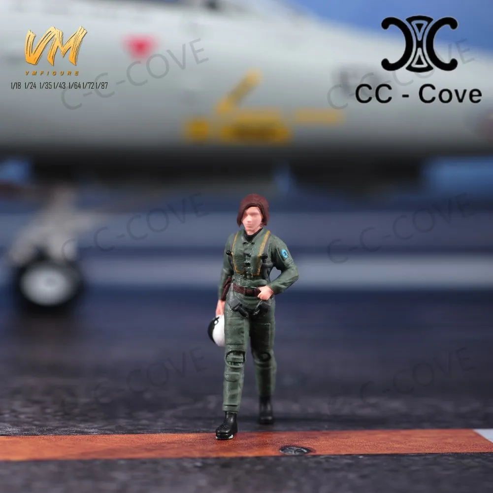 Painted Miniatures 1/18 1/24 1/43 1/64 1/87 1/72 1/35 A heroic female fighter pilot Figure Model Toys Gift View Decoration