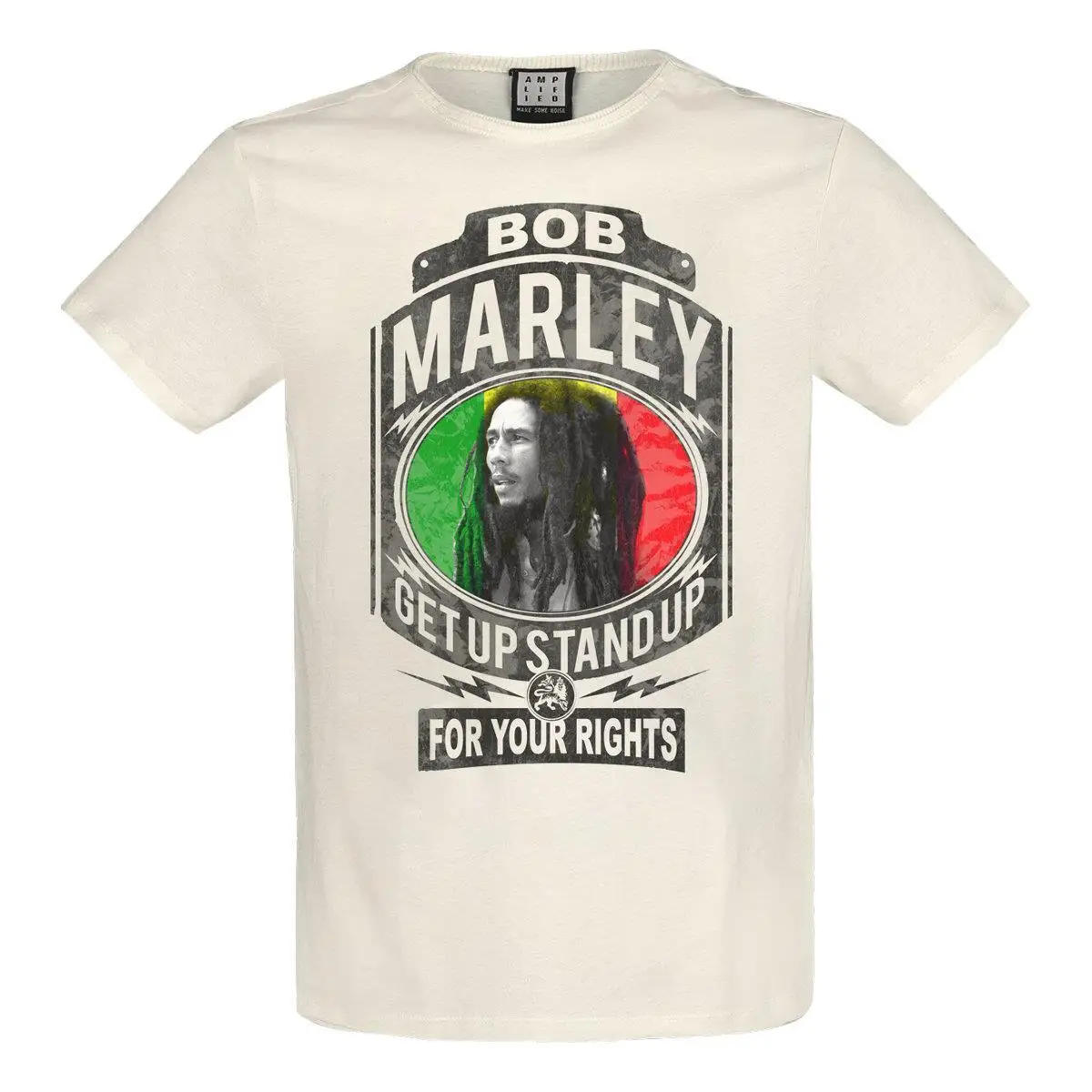 Bob Marley amplificado lucha por sus derechos camiseta blanca Vintage para hombre Bob Marley