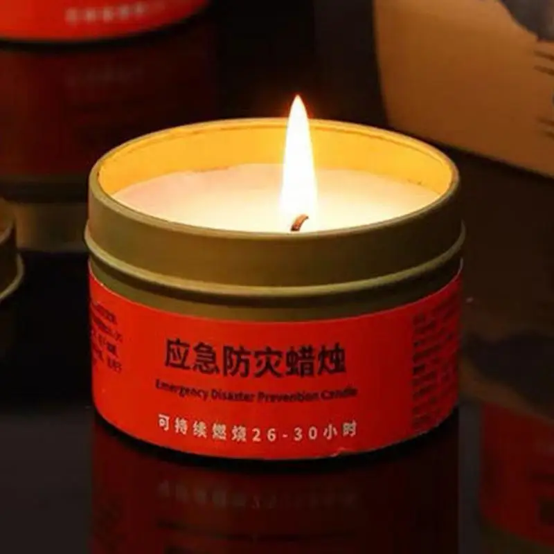

Camping Candles Survival 30 Hour Home Candles Lighting Long Burning Windproof Camping Slow Burn Tea Light Light & Heat Source