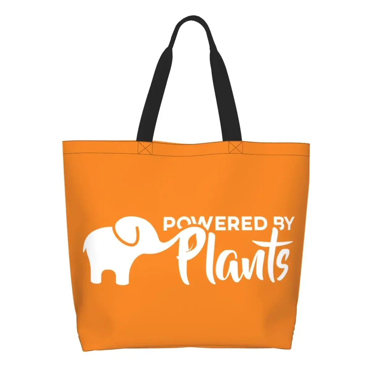 Bolsas de compras de elefante vegano, bolso de hombro con estampado Kawaii, de gran capacidad, portátil, para plantas