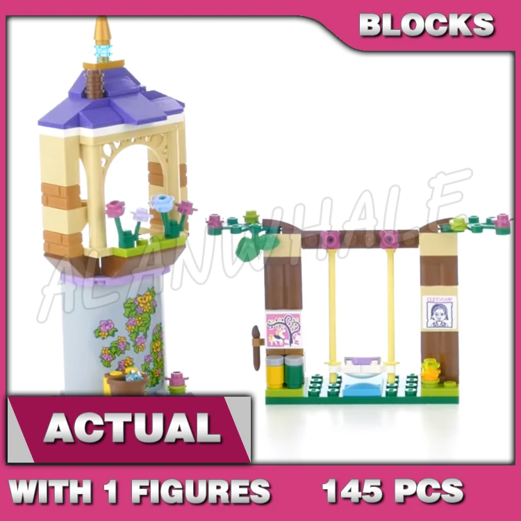 공주 로얄 걸스 라푼젤 최고의 날 에버 2 층 타워 스윙 호스 10564 빌딩 블록 장난감, 모델과 호환 가능, 145 개