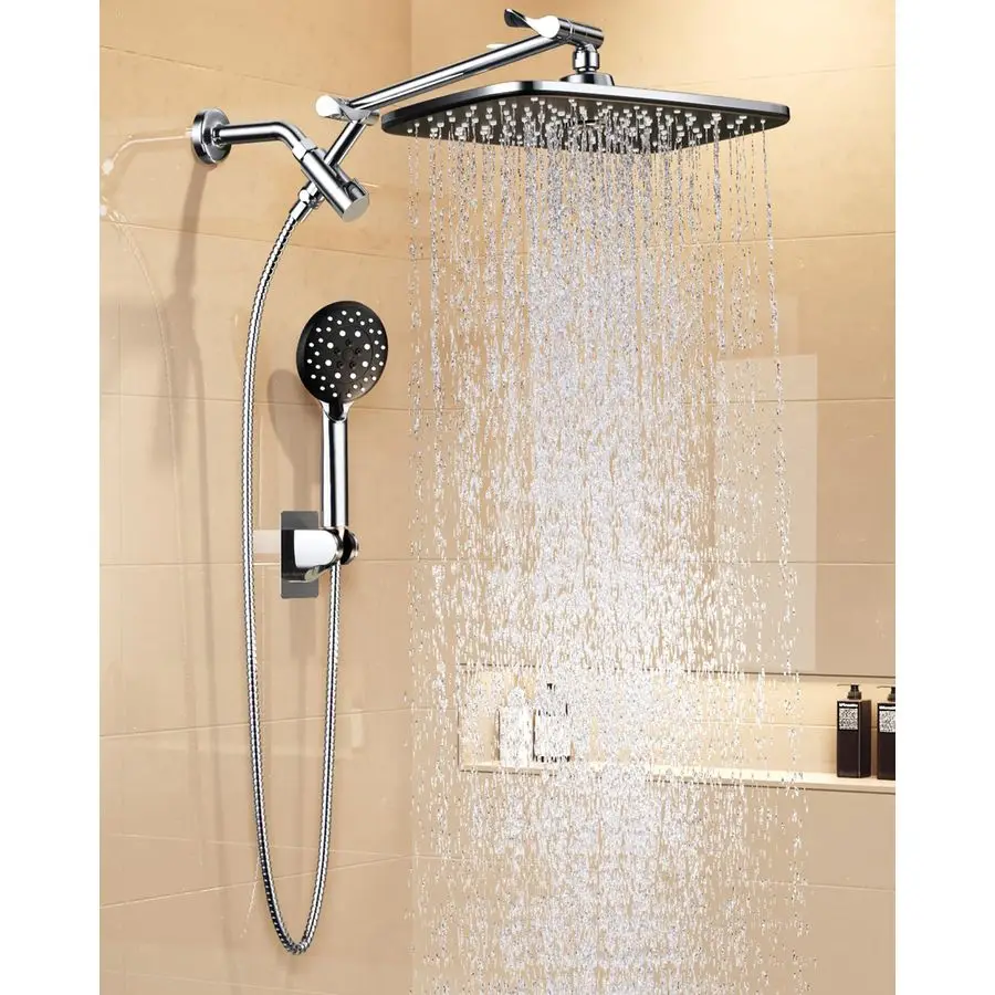 

11.8 Rain Shower Head with Handheld, High Pressure Handheld Shower with Multi Spray Modes, Rainfall Combo with Metal Extension A