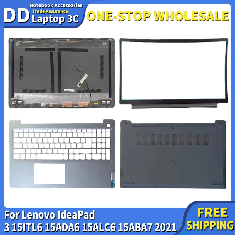 

For Lenovo IdeaPad 3 15ITL6 15ADA6 15ALC6 15ABA7 2021 Laptop Case LCD Back Cover/Front Bezel/Palm Rest/Bottom Cover Top Housing