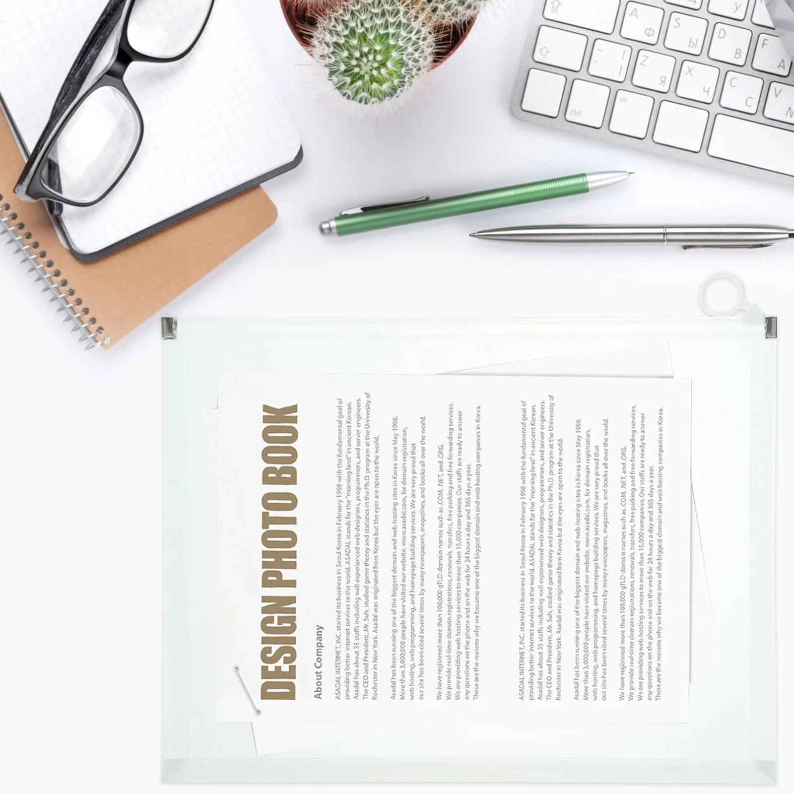 

5Pcs File Pockets PP Material Large Capacity A4 Size Document Storage Organizer Waterproof Clear Pouches