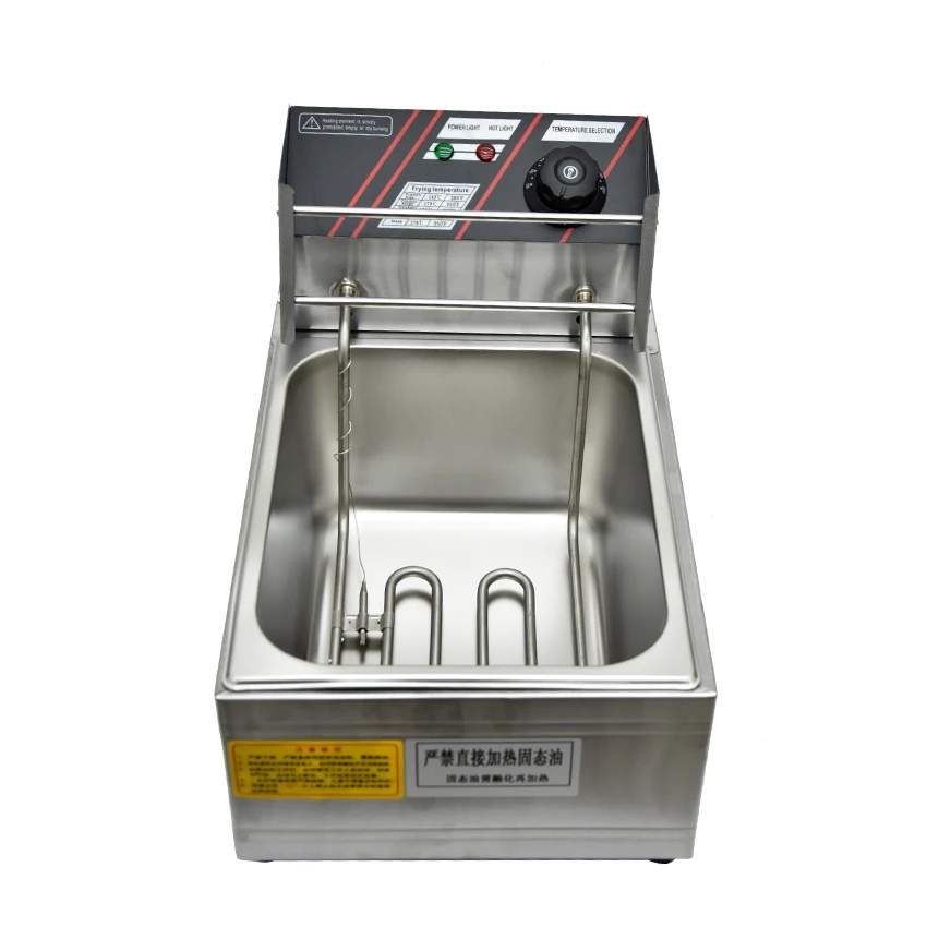 10L Stainless Steel Commercial Electric Deep Fryer Stove Single Cylinder Smokeless Chicken Dough French Fries Frying Machine