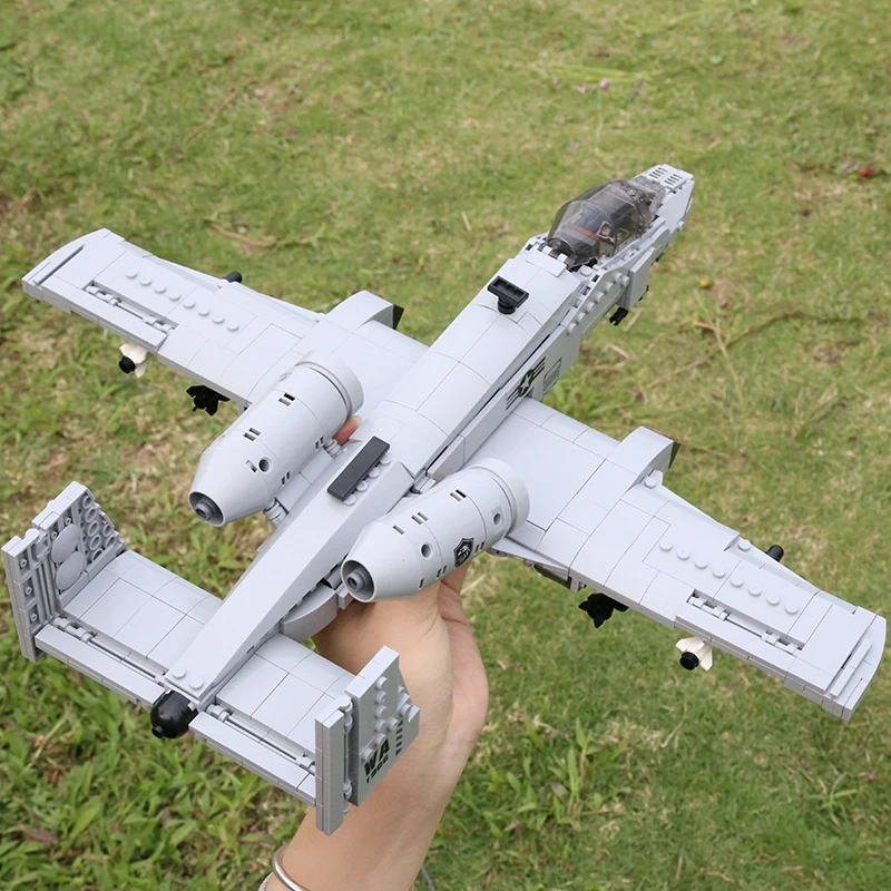 US Military A-10 Fighter Building Blocks Arms Vehicle Model New Type Armored Thunderbolt II Plane Bricks Boys Toys