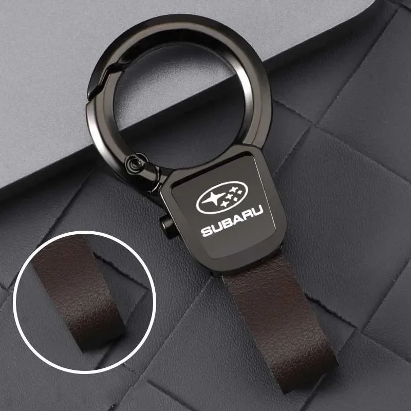

New Metal Keyring Holder Luxury Leather Car Keychain Pendant for Subaru STI Forester XV Outback Legacy WRX Levorg BRZ Crosstrek