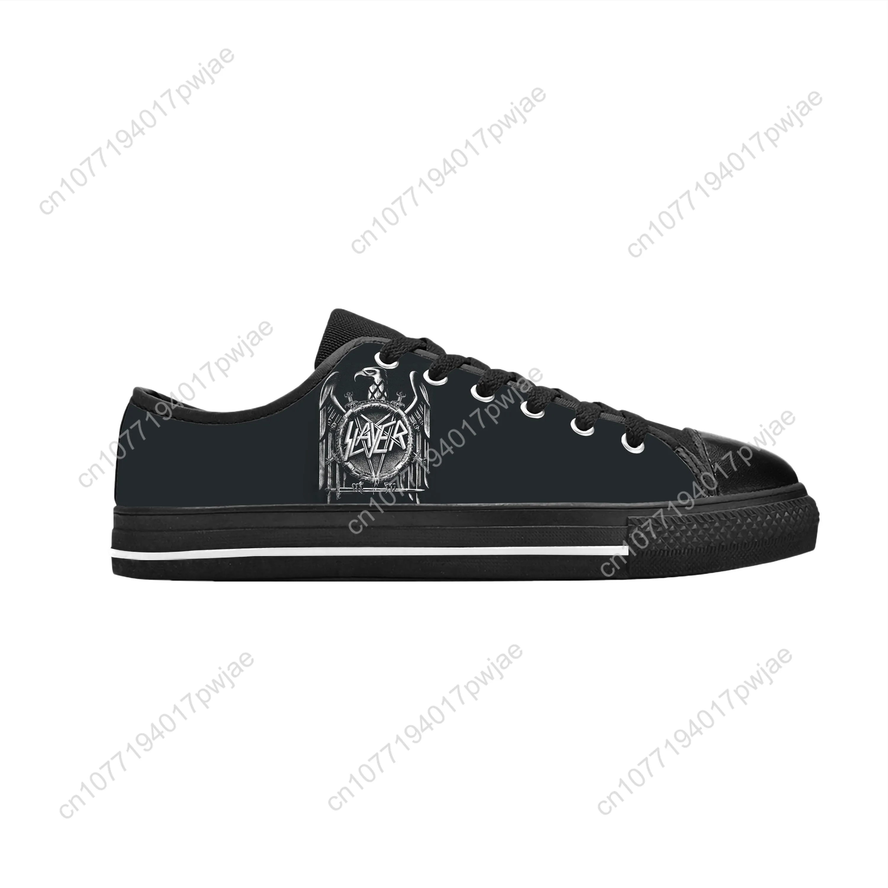 Heavy Metal Band Rock Muziek Zanger Slayer Horror Casual Doek Schoenen Lage Top Comfortabele Ademende 3d Print Heren Dames Sneakers