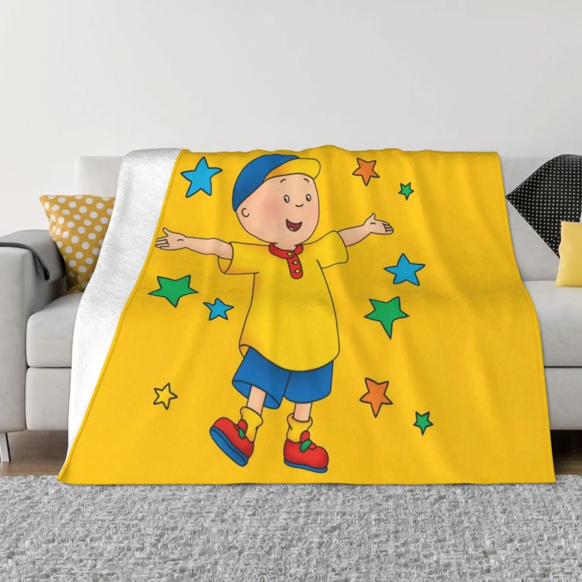 

Caillou Character Blanket Flannel Textile Decor Cartoon Portable Warm Throw Blankets for Bed Car Quilt