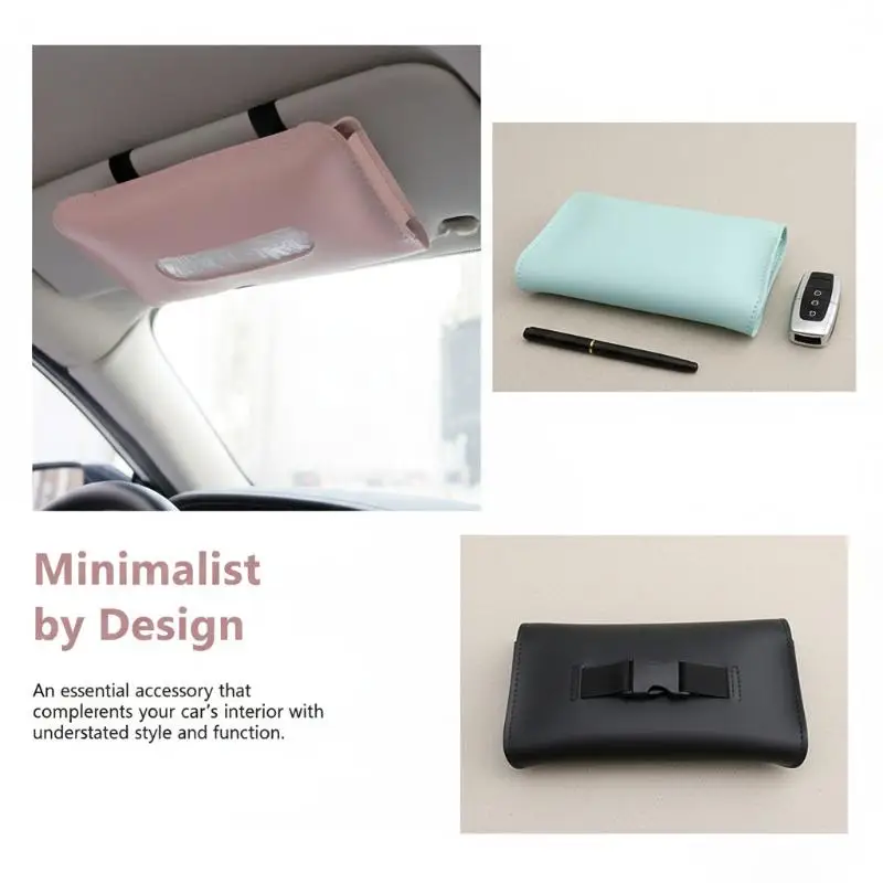 【CR】1Pc Car Tissue Box Sun Visor Towel Holder Organizer Convenient Storage Solution for Family Travel and Commute