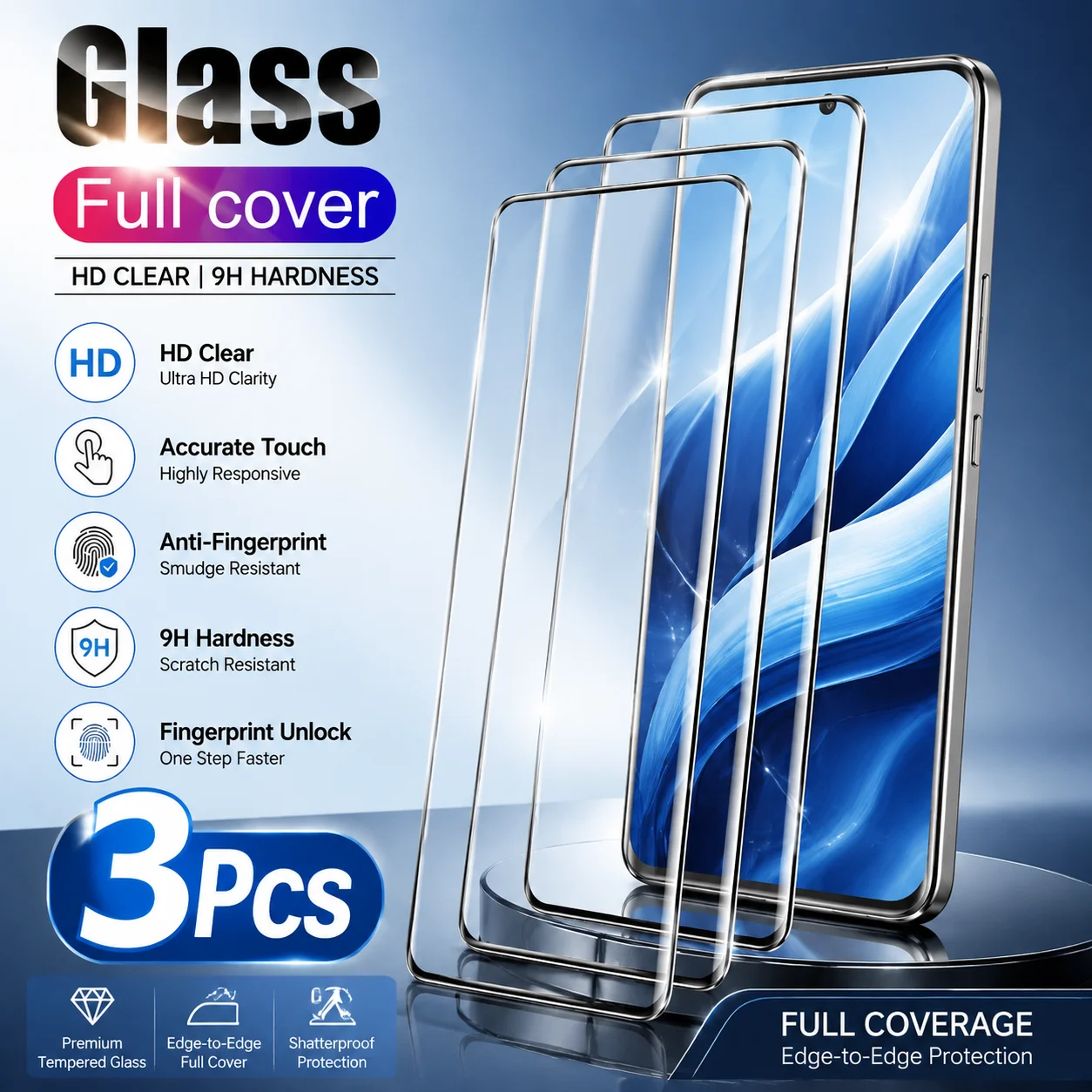 3Pcs High Definition Screen Protector for Samsung Galaxy S26 S23 S25 S24 Ultra S22 S21 S20 Plus S25 S24 FE Curved Tempered Glass