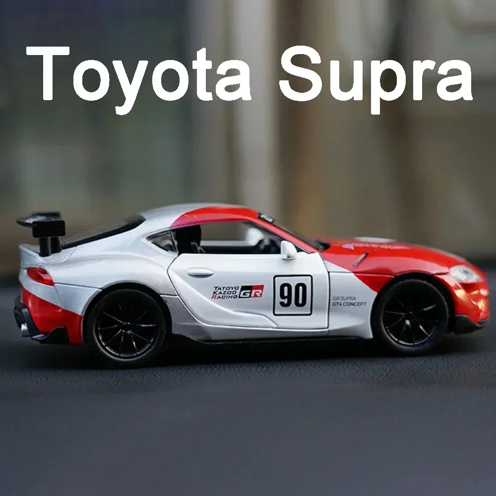 1/32 GR Supra Pandem Track Version Alloy Diecasts Toy Car Models With Light 4 Doors Opend Collectable Gifts For Children