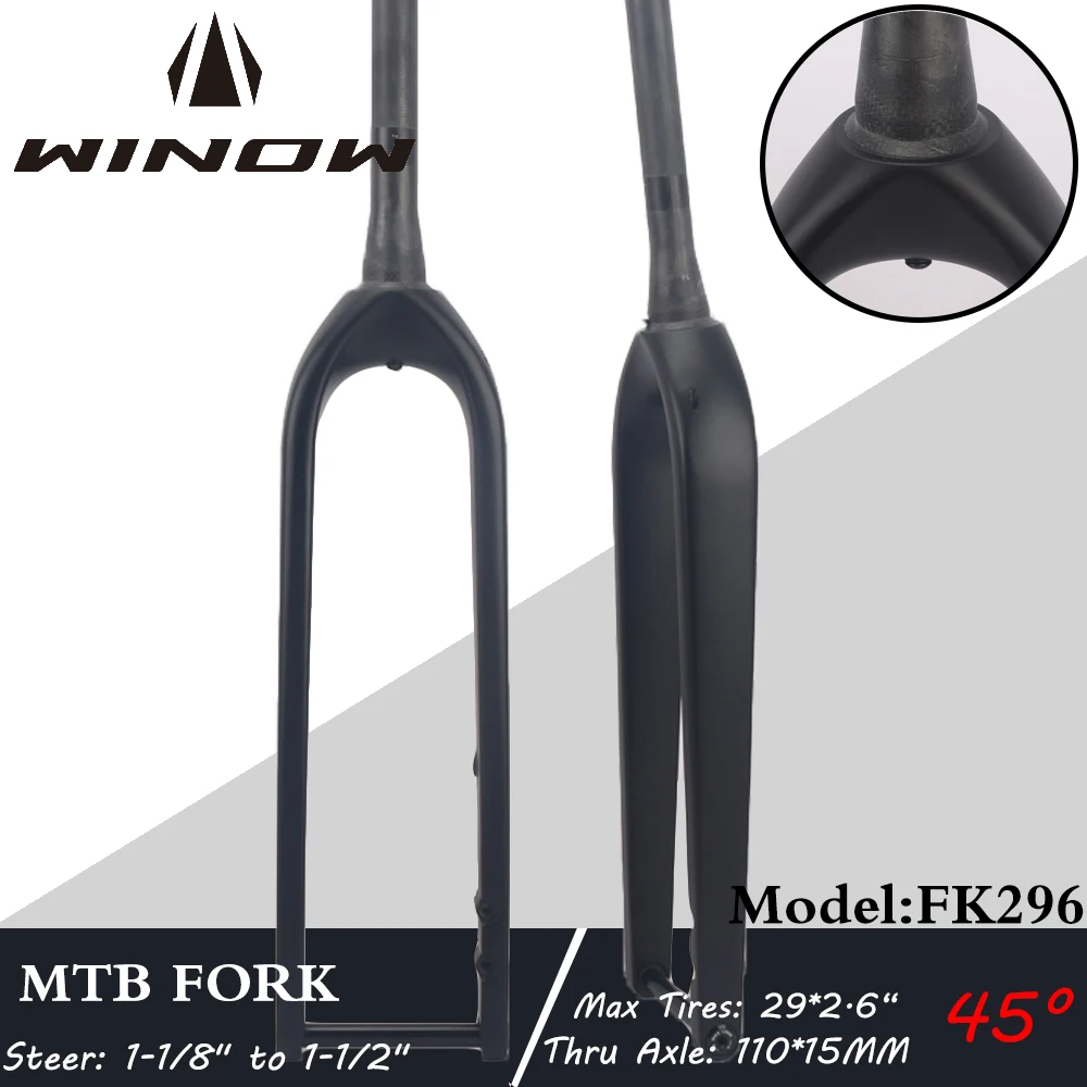 Winow Bike Mountain Fork Carbon Fibre Front Fork MTB Bicycle Parts 29er*2.6