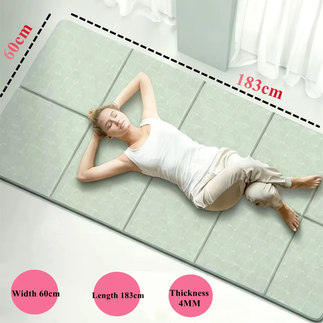 

1830x600x4mm Floor Mat Thick Non-slip Fitness PVC Home Exercise Floor Mat Foldable Yoga Mat Easy Storage Travel Yoga Pilates