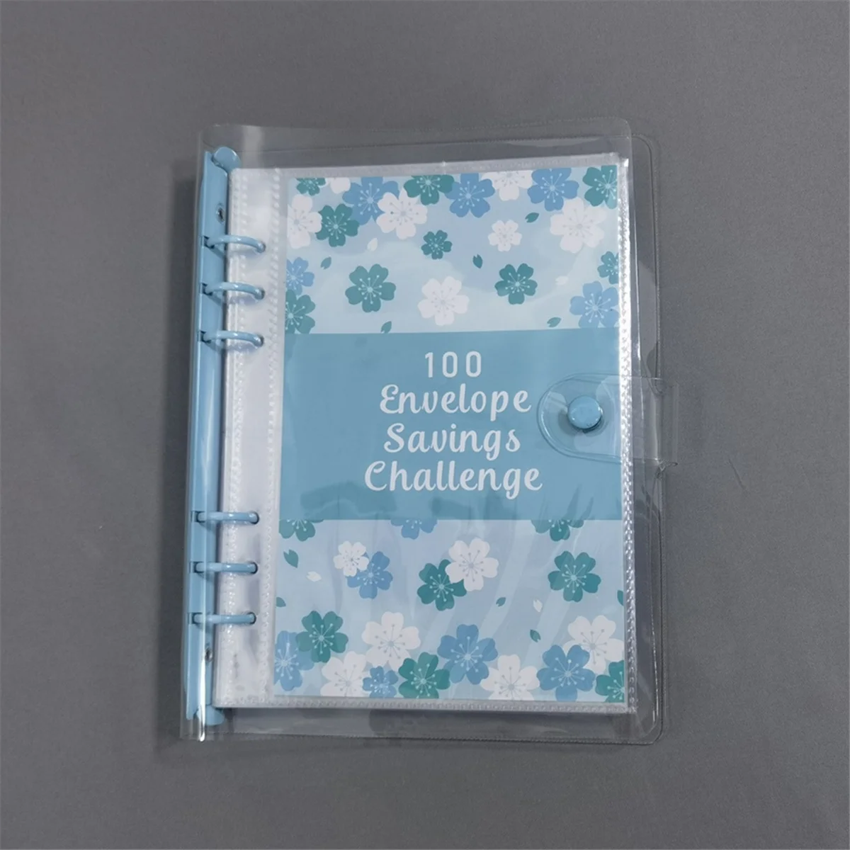 100 Envelope Challenge Binder Savings Binder for Save 5050 with Cash Envelopes for Budget Planning Blue