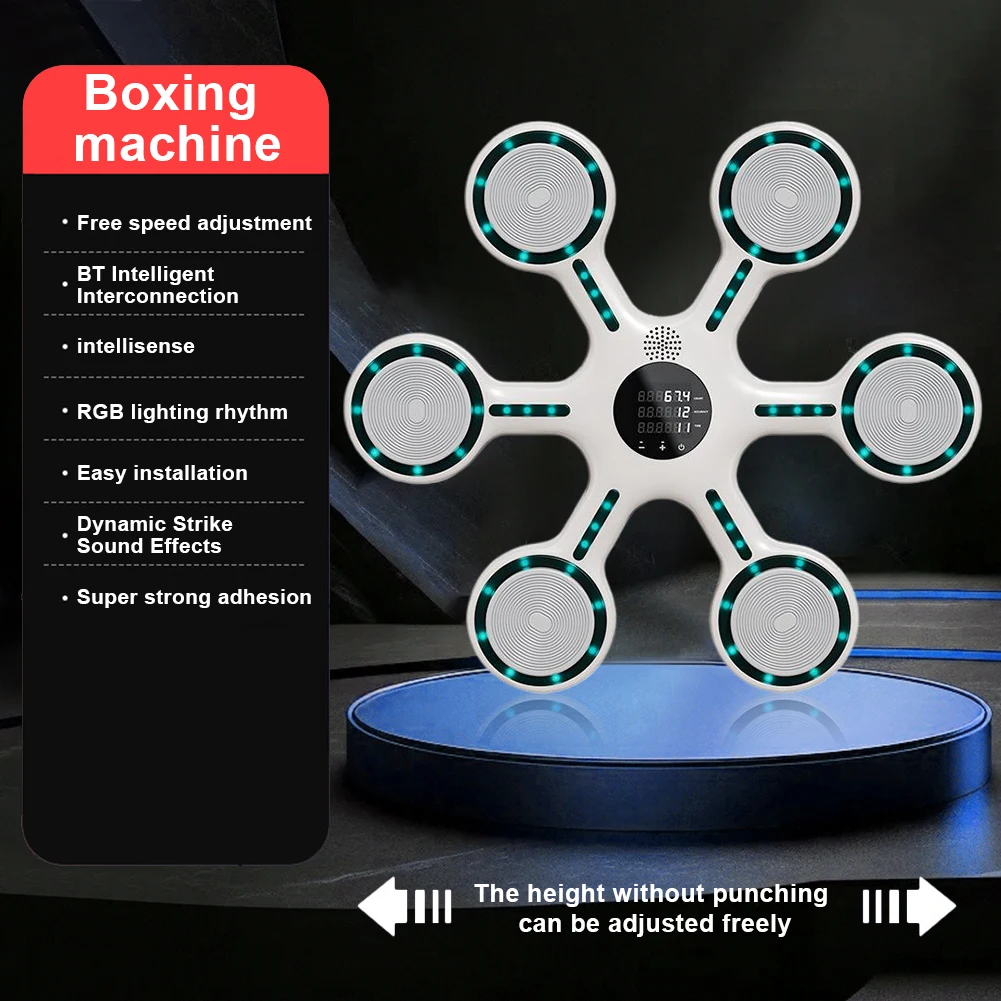 Music Boxing Machine Indoor Boxing Trainer Type C Charging Smart Bluetooth-Compatible Boxing Machine with Counter for Home Gym