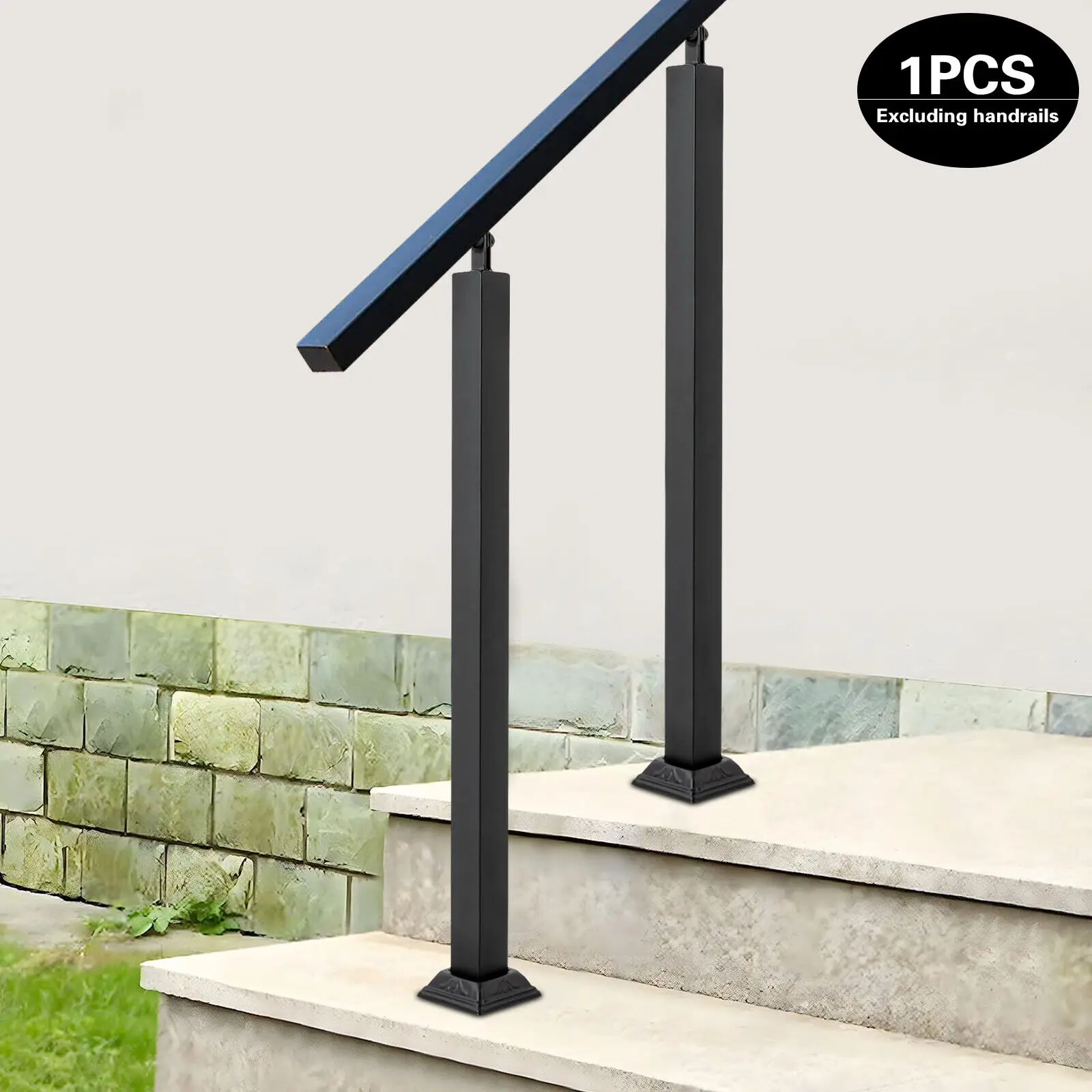 Iron Step Handrails Railing For 1-2 Step Handrail Indoor/Outdoor Deck Hand Rail