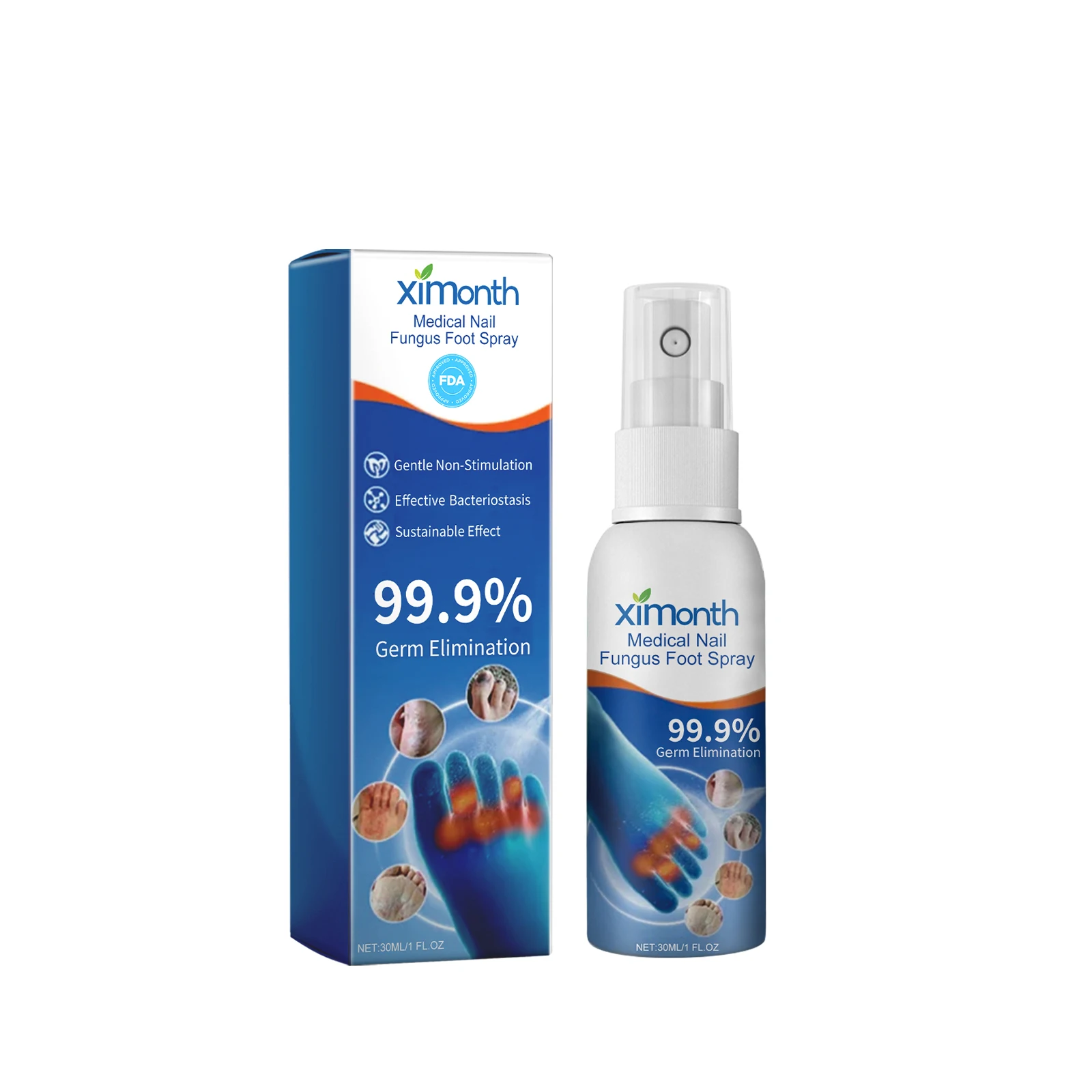 Fungal Nail Foot Care Spray Inhibits Unhealthy Nail Growth Relieve Itching Peeling Dry Crack Skin Improve Infective Paronychia