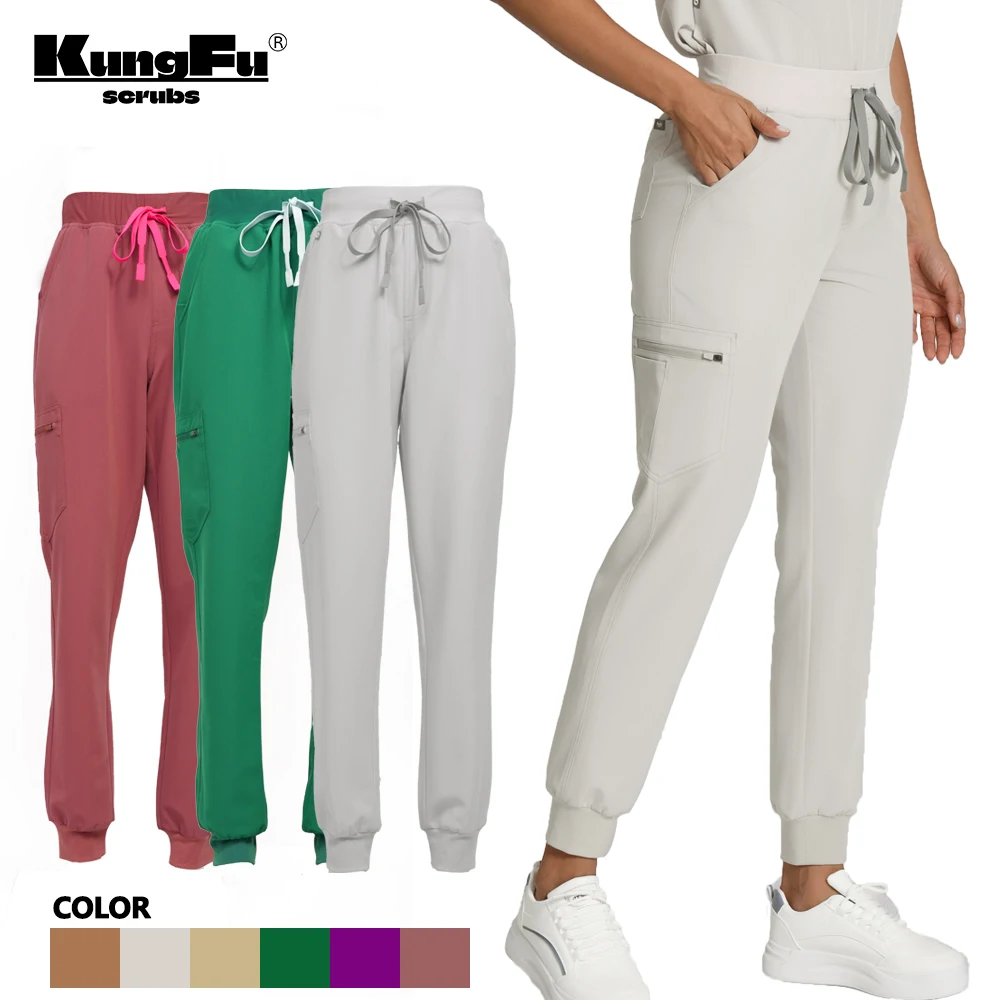 kungfu-scrubs-women-pants-for-nurses-doctors-scrubs-jogging-pants-antibacterial-softness-wrinkle-resistant-beautician-trousers