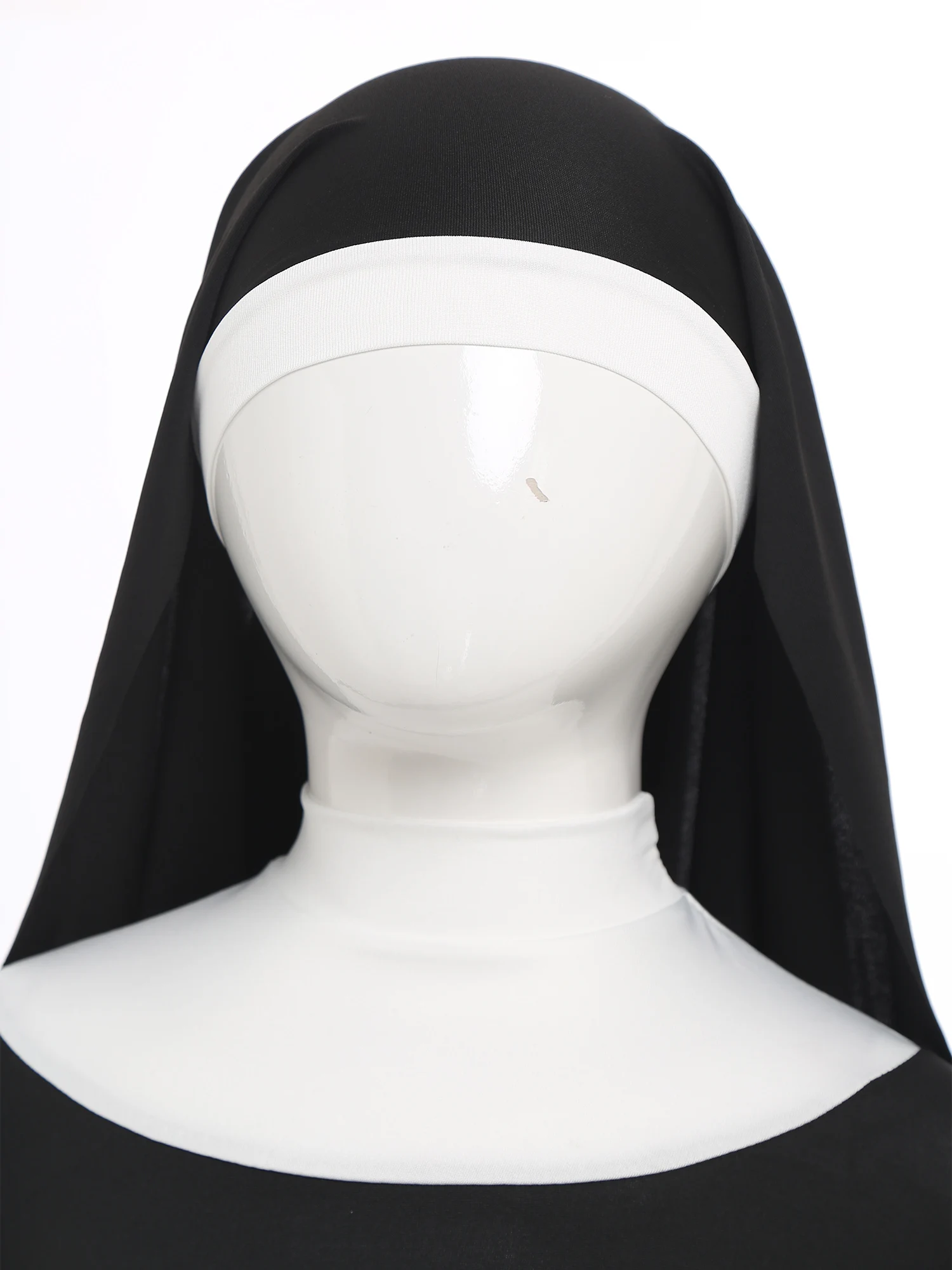 Girls Nun Religious Catholic Priest Sister Costume Traditional Nun Stretchy Outfit Dress Nun Hat Halloween Cosplay Costume view 5