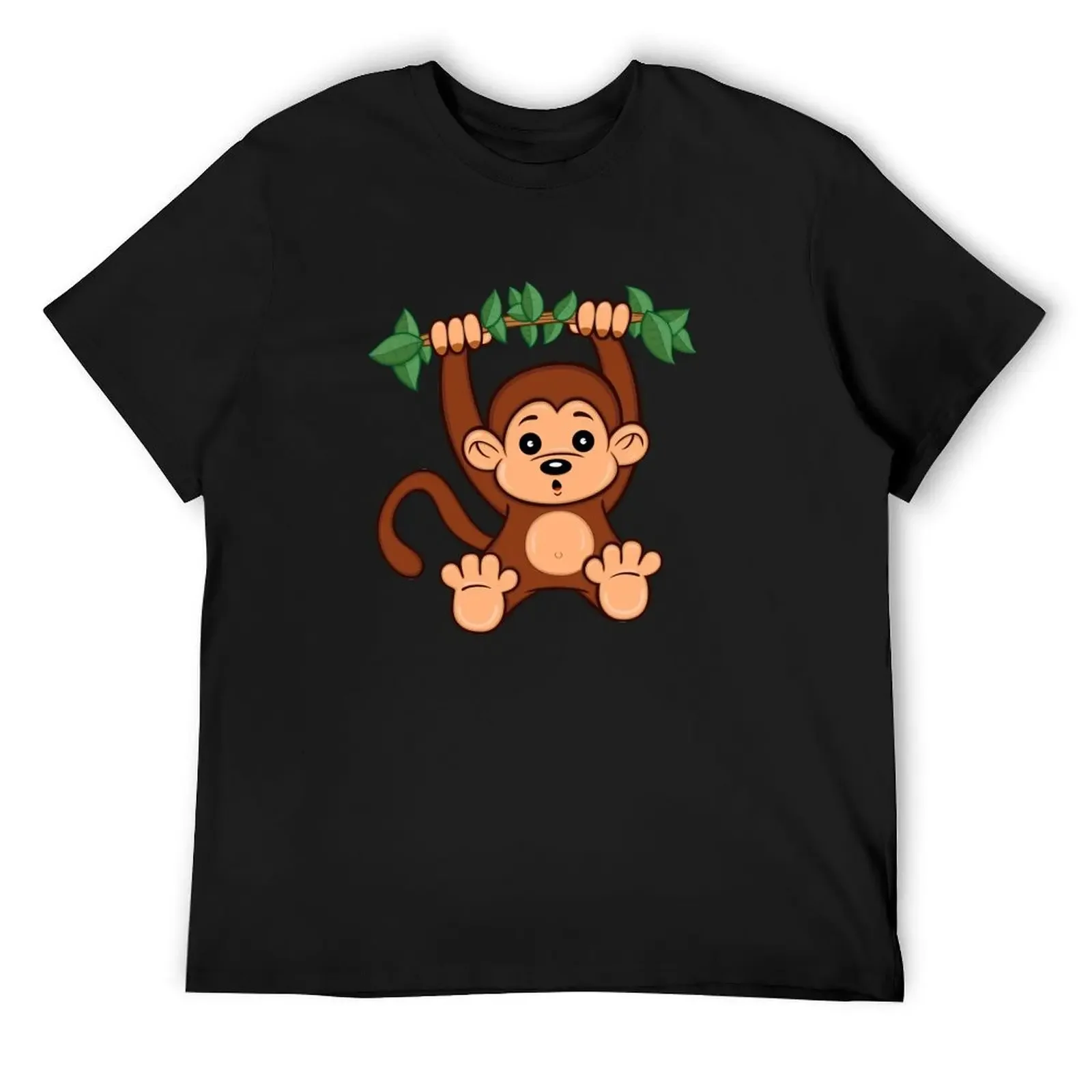 Cute Cartoon Monkey T-Shirt korean fashion hippie clothes summer tops mens plain t shirts