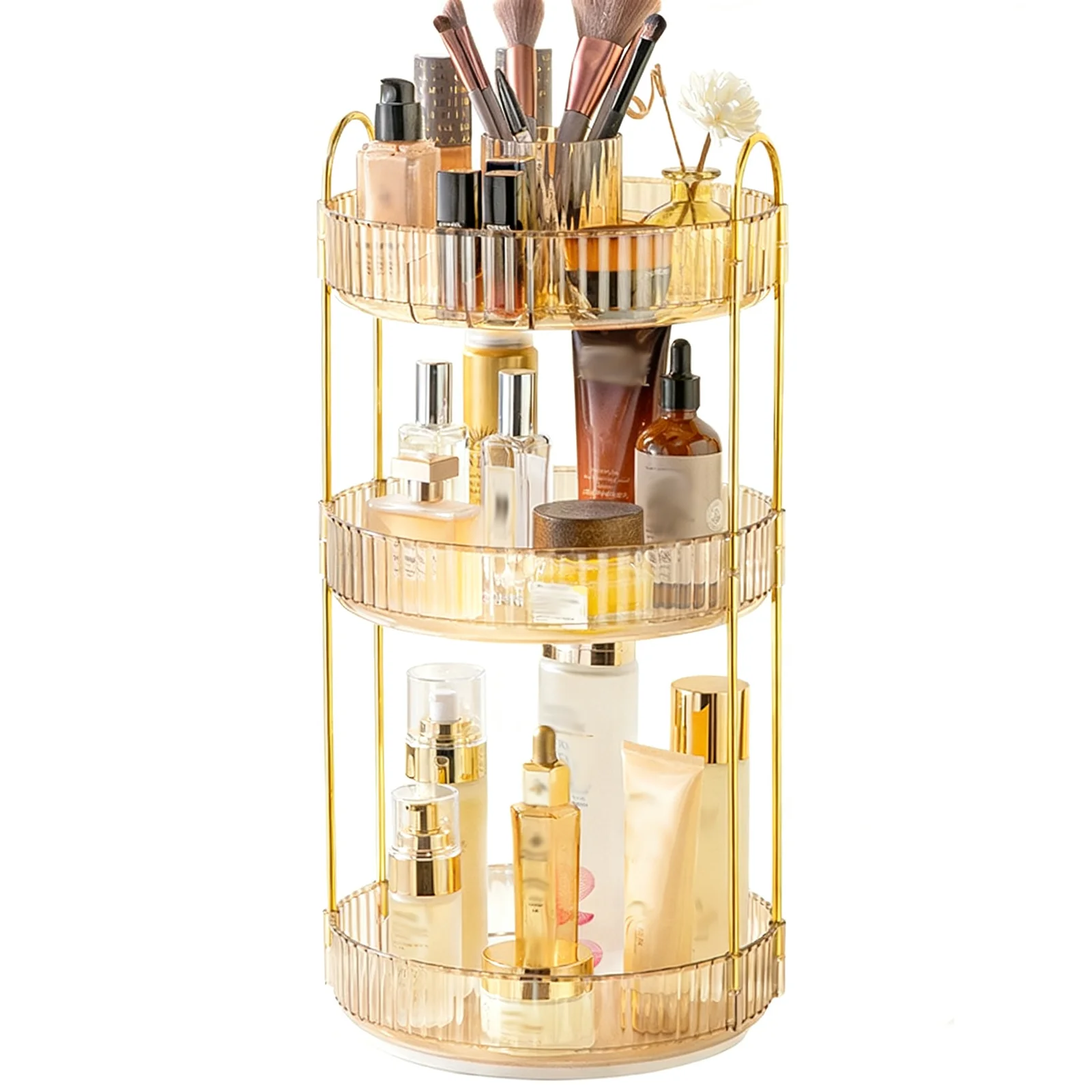 Vanity Table Organizer Rotating Makeup Organizer Cosmetic Storage Rack Perfume Display Stand