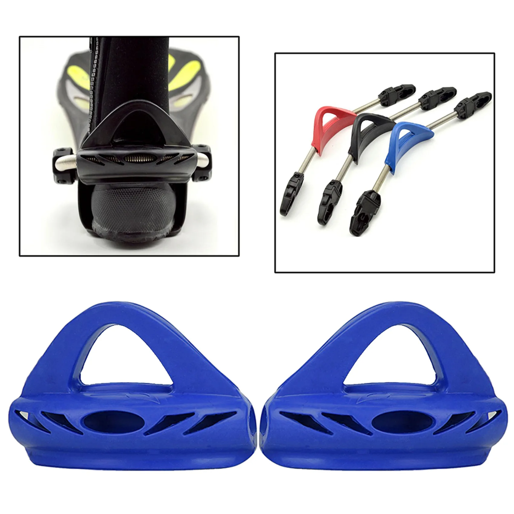 1 Pair Swimming Fins Heel Rubber Shoe Lace,Quick Release Buckles Spring Heel Straps or Swim/Dive Fins Accessory Blue