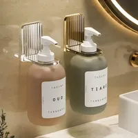 Light luxury shower  Gel Bottle Rack Adjustable Shampoo Bottle Holder Hand Soap Dispenser Hook Wall Mounted Free Punching
