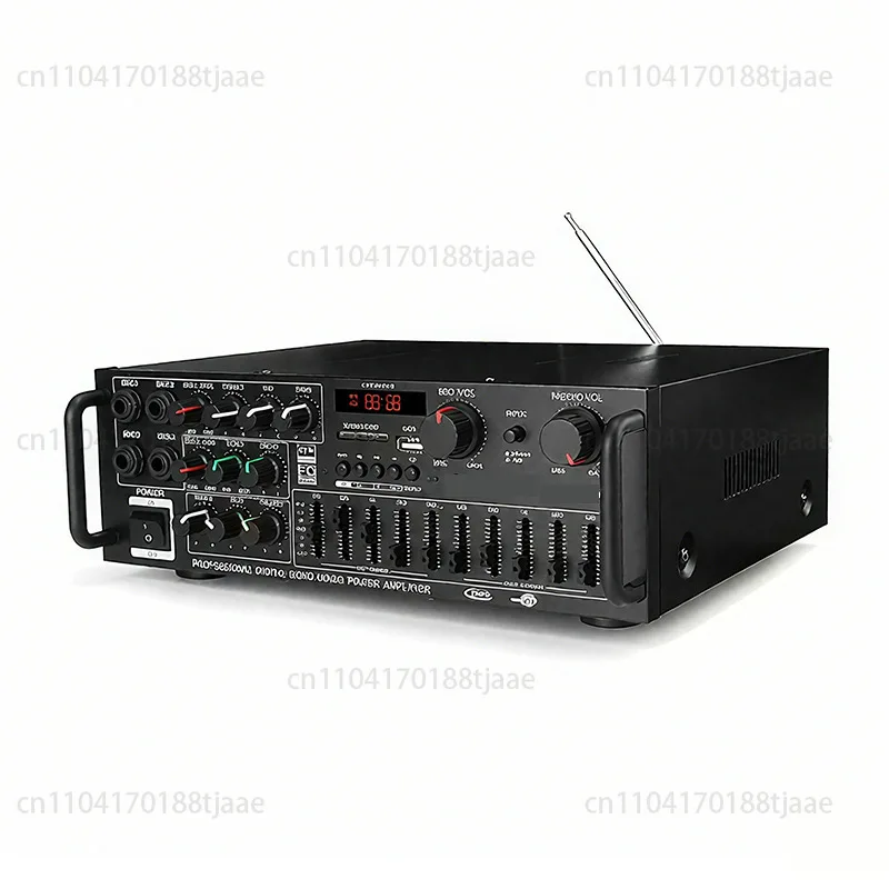 

High-power household power amplifier Hot-selling 12V220V Bluetooth EQ equalizer Car outdoor Karaoke dual-purpose power