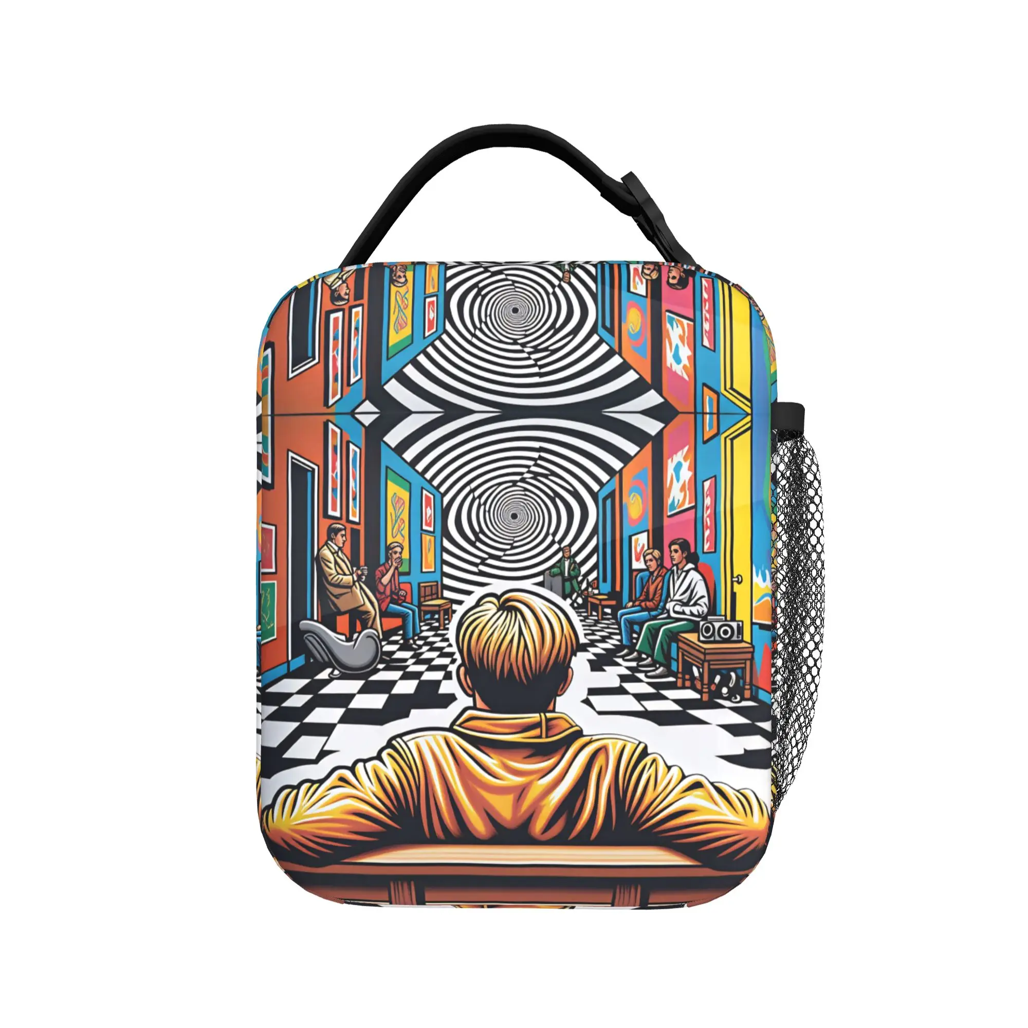 david hockney art Poster Lunch Bag  Travel Lunch Box For Women Aesthetic Print Thermal Lunch Bags Oxford Portable Cooler Bag