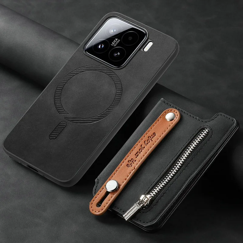 

Для Xiaomi15 Pro 5G 2025 Чехол Magsafe Съемный 2IN1 Магнит Кошелек на молнии Карта Funda Xiaomi 15 Чехол Mi Xiaomi 15 Pro Задняя крышка