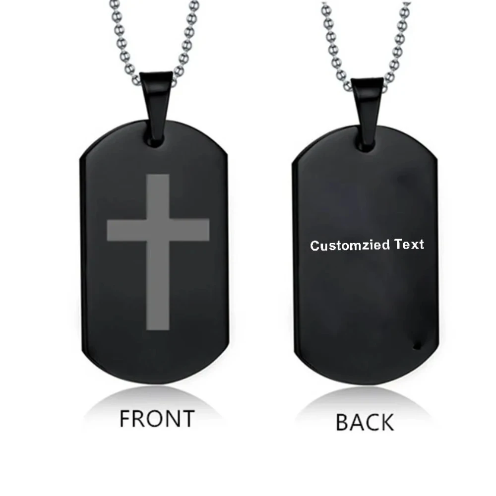 الصليب الكتاب المقدس القلائد الكلب تاج قلادة مخصصة Neck بها بنفسك الفولاذ المقاوم للصدأ الرقبة للرجال امرأة الصلاة مجوهرات