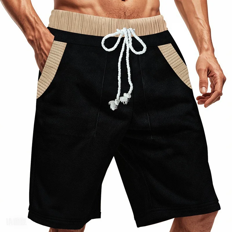 Men Summer American Heavyweight Battle Shorts Hip Hop High Street Streetwear Shorts Casual Loose Sports Fitness Running Shorts