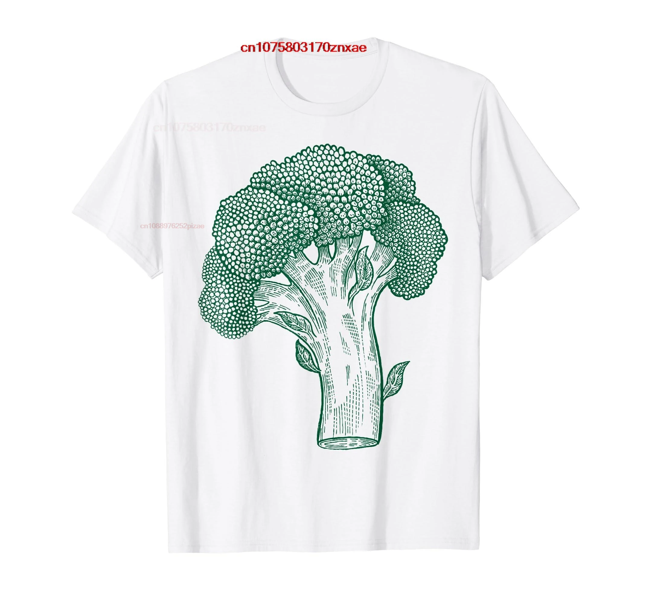 100% Cotton Vegetable Broccoli Retro Vintage Drawing Graphic Broccoli T-Shirt MEN WOMEN UNISEX T Shirts Size S-6XL
