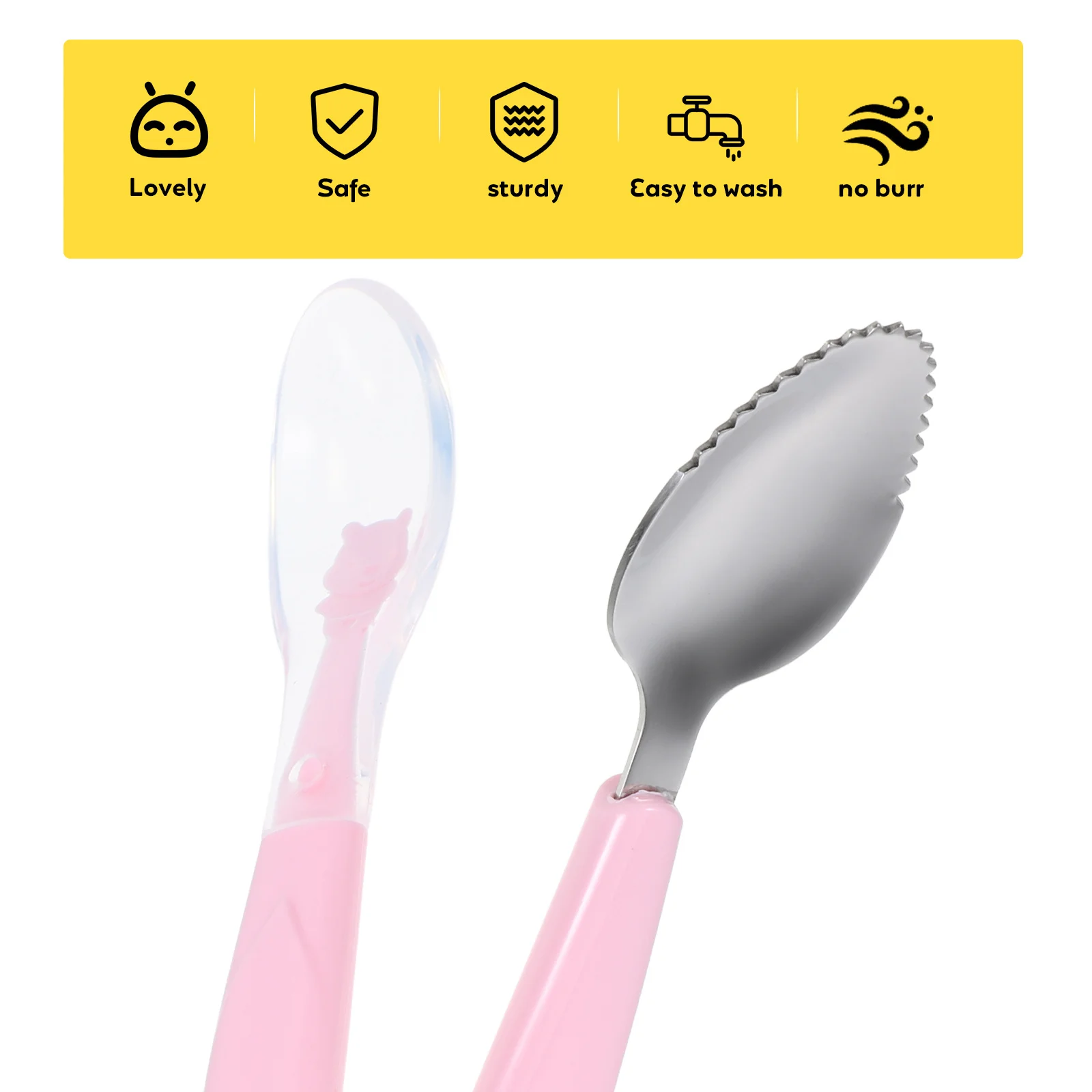 

Silicone Baby Feeding Spoon Soft Scraping Spoon For Infant Toddler Fruit Puree Portable With Storage Box Small Spoons Baby