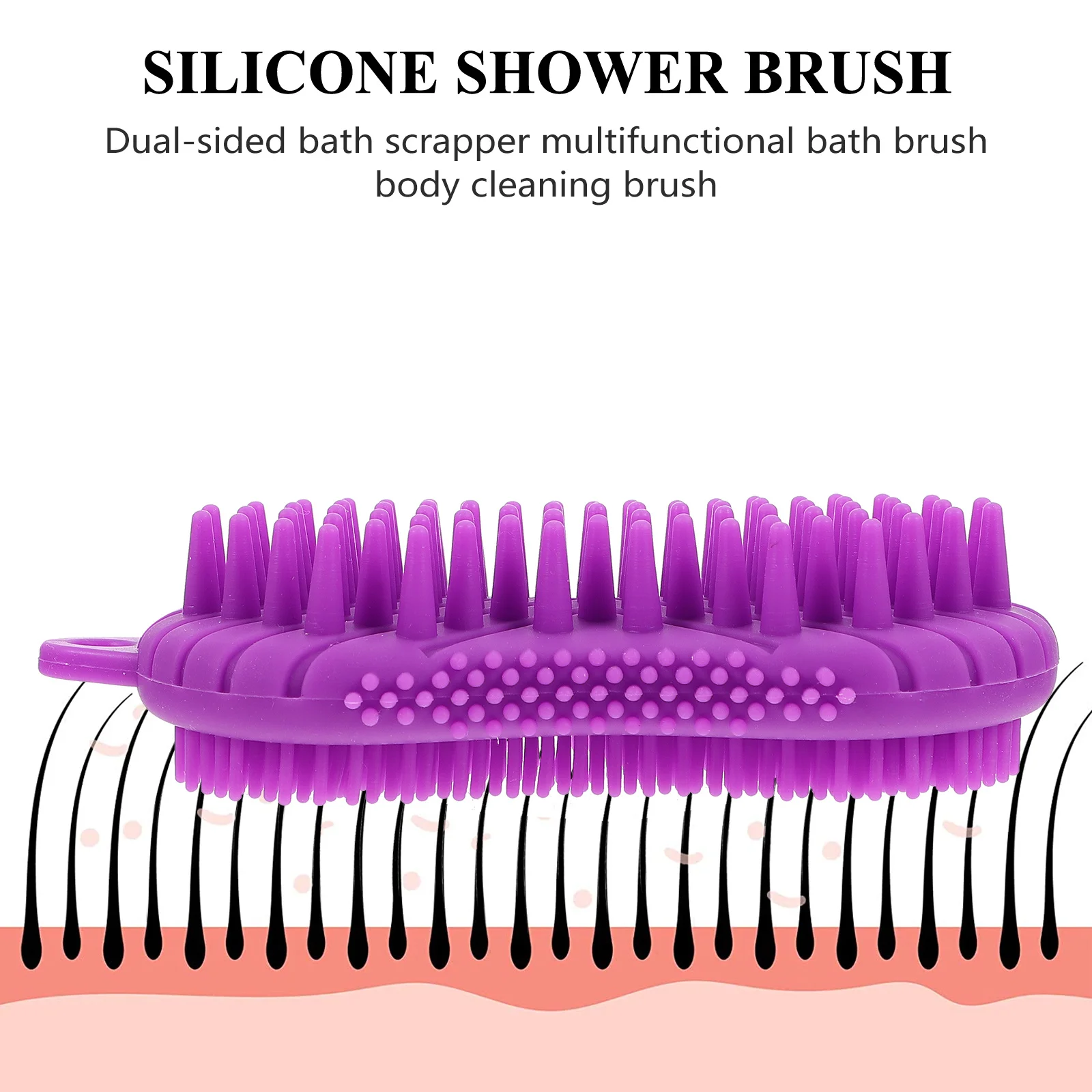 

2Pcs Silicone Bath Brushes Deep Clean Scalp and Body Massage Scrubber Baby Bath Hair Washing Brush Handheld Cleaning