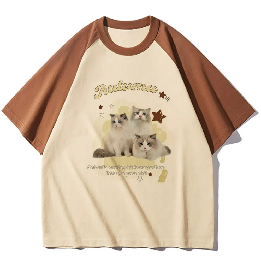 Kitten Cat Neko top women harajuku Tee girl designer anime y2k clothing