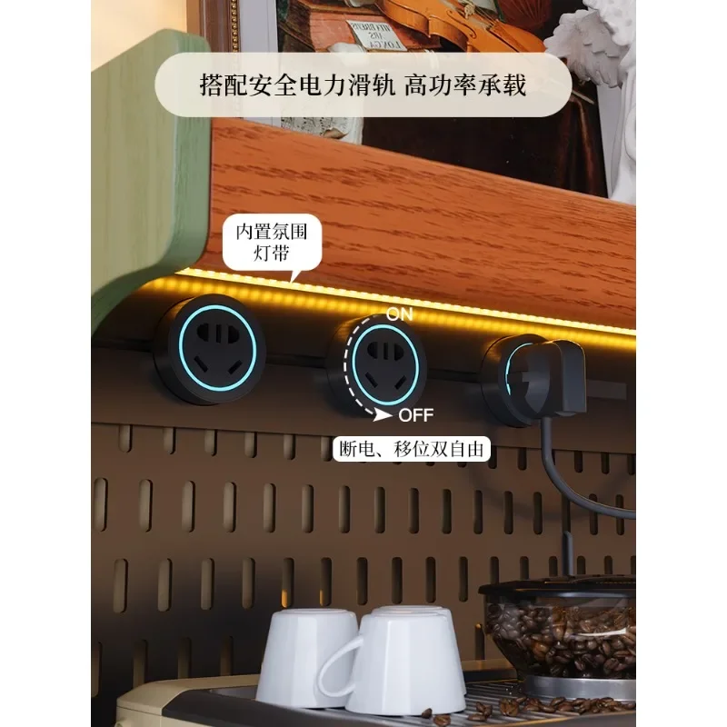 

French vintage solid wood sideboard wall-by-wall integrated storage medieval living room household storage