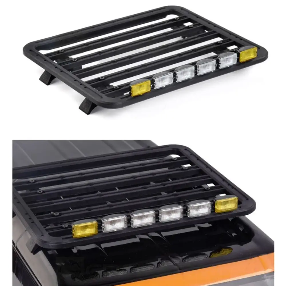 1 Para Metalowych Reflektorów do Samochodów RC 17mm 1/10 1/8 Symulacja Reflektora z Osłoną Światła Prostokątna do TRX-4 TRX-6 SCX10