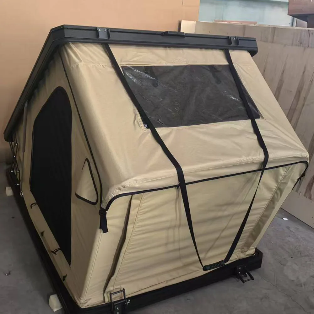 

Сверхмощная всплывающая палатка на крыше автомобиля, усиленный стальной каркас, дышащие сетчатые двери, холст и дождевик с УФ-блоками