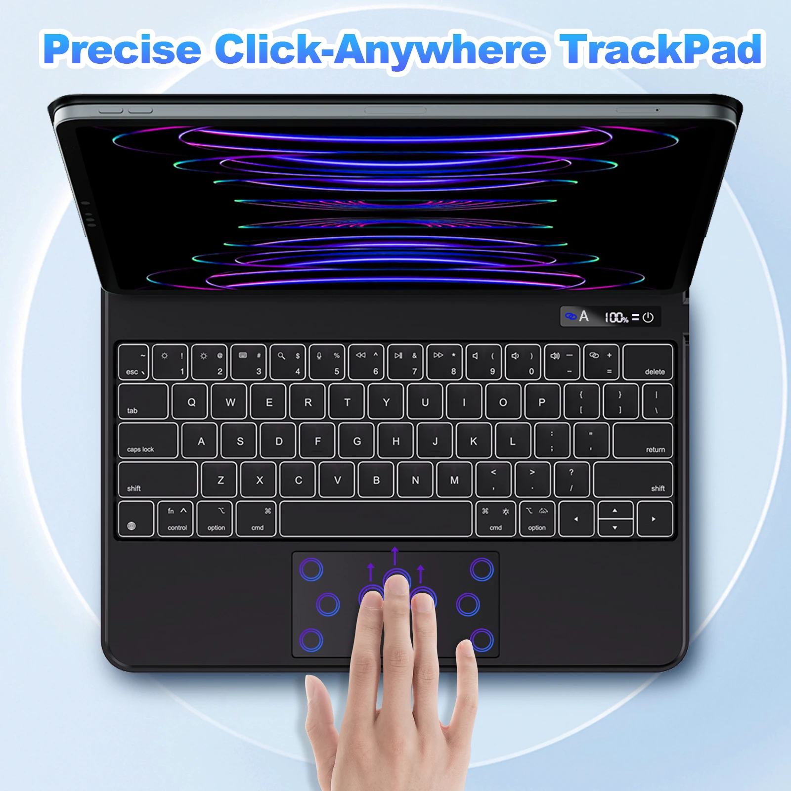 Imagem -03 - Goojodoq-case Teclado Mágico para Ipad Pro 11 12 12 ar ar 10.9 Luz de Fundo Tela Lcd Tampa Inteligente Coreano