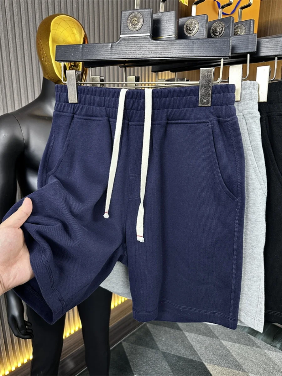 

Men's Summer Pure Cotton Knitted Loop Fabric orts Loose Five-Point Pants Casual Loose Fit Youthful Sle Daily Wear