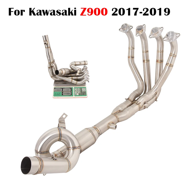 

Motorcycle Exhaust Header Link Pipe Stainless Steel Front Connect Tube Slip On 51mm Muffler For Kawasaki Z900 2017-2019